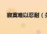 寂寞难以忍耐（关于寂寞难以忍耐介绍）