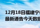 12月18日福建宁德疫情最新消息及宁德疫情最新通告今天数据