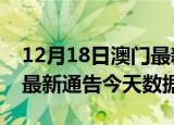 12月18日澳门最新疫情确诊人数及澳门疫情最新通告今天数据