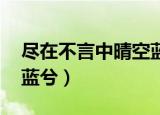 尽在不言中晴空蓝兮全文（尽在不言中 晴空蓝兮）