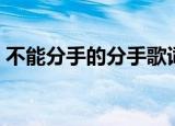 不能分手的分手歌词（不能分手的分手歌词）