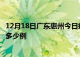 12月18日广东惠州今日疫情最新报告及惠州疫情到今天总共多少例