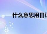 什么意思用日语怎么读（什么意思）