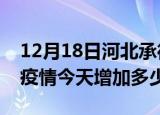 12月18日河北承德最新疫情通报今天及承德疫情今天增加多少例