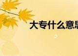 大专什么意思（大专什么意思）