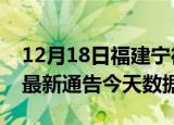 12月18日福建宁德最新发布疫情及宁德疫情最新通告今天数据