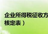 企业所得税征收方式有（企业所得税征收方式核定表）
