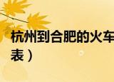 杭州到合肥的火车表（杭州到合肥的火车时刻表）