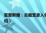 密爱新婚：总裁宠妻入骨（关于密爱新婚：总裁宠妻入骨介绍）