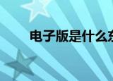 电子版是什么东西（电子版是什么）