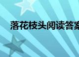 落花枝头阅读答案（落花枝头 阅读答案）