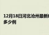 12月18日河北沧州最新疫情情况通报及沧州疫情到今天累计多少例