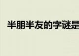 半朋半友的字谜是什么（半朋半友打一字）
