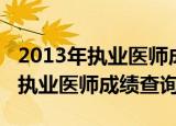 2013年执业医师成绩查询入口官网（2013年执业医师成绩查询）