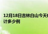 12月18日吉林白山今天疫情近期情况及白山最新疫情目前累计多少例