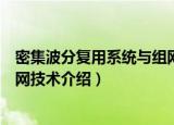 密集波分复用系统与组网技术（关于密集波分复用系统与组网技术介绍）