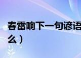 春雷响下一句谚语是什么（春雷响下一句是什么）