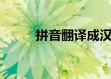 拼音翻译成汉字软件（拼音翻译）