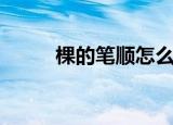 棵的笔顺怎么写正确（棵的笔顺）