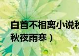 白首不相离小说秋夜雨寒结局（白首不相离 秋夜雨寒）