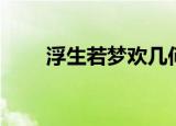 浮生若梦欢几何（浮生若梦欢几何）