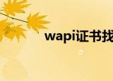 wapi证书找不到（wapi证书）