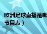 欧洲足球直播是哪个电视频道（欧洲足球频道节目表）