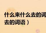 什么来什么去的词语一年级下册（什么来什么去的词语）