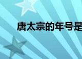 唐太宗的年号是什么（唐太宗的年号）