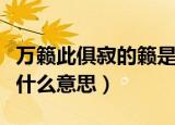 万籁此俱寂的籁是什么意思（万籁俱寂的籁是什么意思）