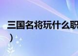 三国名将玩什么职业（街机三国什么职业厉害）