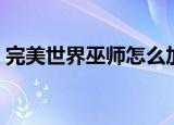 完美世界巫师怎么加点（完美世界巫师加点）