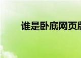 谁是卧底网页版（谁是卧底网页版）