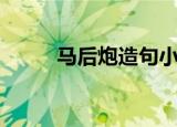 马后炮造句小学生（马后炮造句）