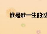 谁是谁一生的过客（谁是谁一生的刺）