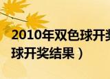 2010年双色球开奖结果走势图（2010年双色球开奖结果）
