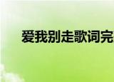 爱我别走歌词完整版（爱我别走 歌词）