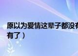 原以为爱情这辈子都没有了男生版（原以为爱情这辈子都没有了）