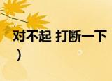 对不起 打断一下（关于对不起 打断一下介绍）