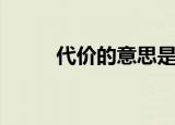 代价的意思是什么（代价的意思）