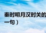 秦时明月汉时关的妙处（秦时明月汉时关的下一句）