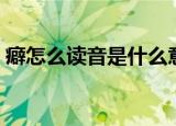 癖怎么读音是什么意思是什么（癖怎么发音）