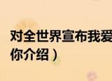 对全世界宣布我爱你（关于对全世界宣布我爱你介绍）