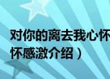 对你的离去我心怀感激（关于对你的离去我心怀感激介绍）