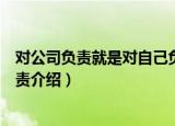 对公司负责就是对自己负责（关于对公司负责就是对自己负责介绍）