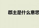 郡主是什么意思啊（郡主是什么意思）
