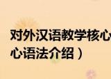 对外汉语教学核心语法（关于对外汉语教学核心语法介绍）
