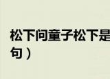 松下问童子松下是什么意思（松下问童子下一句）