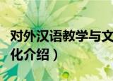 对外汉语教学与文化（关于对外汉语教学与文化介绍）
