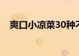 爽口小凉菜30种不辣（爽口小凉菜30种）